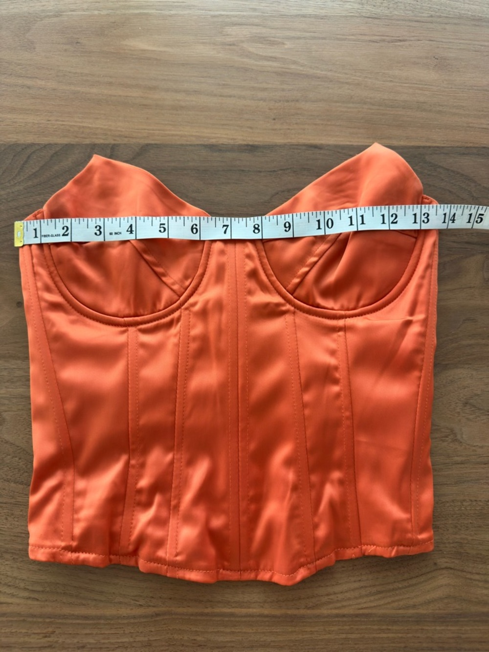 PrettyLittleThing Satin Corset Bustier Top – Orange – EUC - Picture 8 of 8